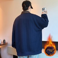 Ensemble sweat-shirt et pantalon décontracté à revers pour adolescentes, grande taille M-8XL, mode automne, manches longues, couleur unie, longueur au-dessus du genou