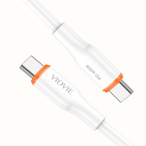 Câble de charge rapide USB C vers USB C VIDVIE 1m 60W pour <span class=keywords><strong>Samsung</strong></span> pour les smartphones Huawei Compatible avec les appareils iOS - Product Image 1