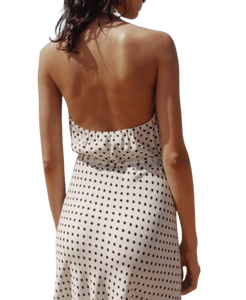 เดรสลายจุดสีขาวสำหรับกลางแจ้งชุดเดรสสำหรับสตรีขนาดใหญ่ดีไซน์คลาสสิก - Product Image 2