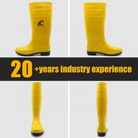 Bottes de pluie jaunes à paillettes en PVC, certifiées CE, résistantes à l'huile et antidérapantes, imperméables, pour hommes, hauteur genou, vente en gros usine