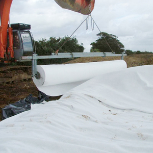 Tissu géotextile non tissé perforé par <span class=keywords><strong>aiguille</strong></span> blanche de <span class=keywords><strong>fibre</strong></span> d'agrafe pour le système de stabilisation de pente de port Geo Fabric - Product Image 2