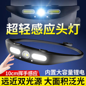 Lampe frontale Strong Wolf Cob 2000 mAh rechargeable, réglable, pour cyclisme en extérieur, haute intensité, en silicone, pour course nocturne - Product Image 5