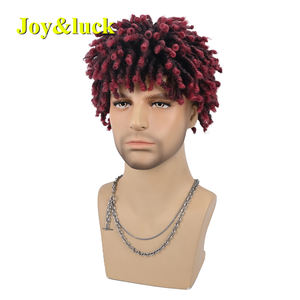 Peluca Corta de Estilo Dreadlock para <span class=keywords><strong>Hombre</strong></span>, Venta al por Mayor de Fábrica, Estilo Masculino, Cabello Lateral Negro, Peluca Sintética para <span class=keywords><strong>Hombre</strong></span> - Product Image 4