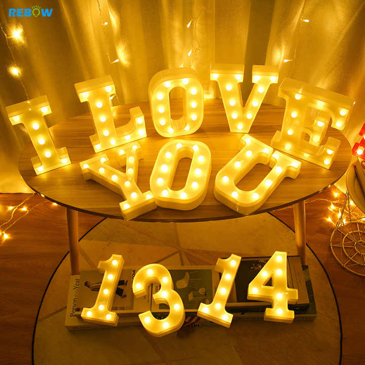 Wholesale NO MOQ Small 26 English Alphabet Number Led Number Letter Light Battery Marquee Letters