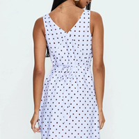 Robe décontractée pour femme à imprimé pois, taille empire, col en V profond, style rétro, sexy et élégante, mini-robe pour le printemps, l'automne et l'été