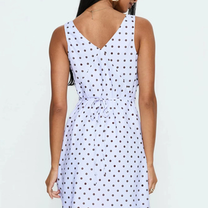 Abito Casual da <span class=keywords><strong>Donna</strong></span> con Stampa a Pois, Vita Alta, Scollo a V Profondo, Sexy ed Elegante, Mini Abito <span class=keywords><strong>Retrò</strong></span> per Primavera, Autunno ed Estate - Product Image 3
