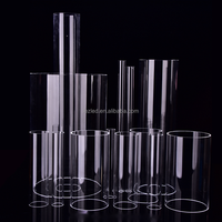 Tube acrylique transparent haute clarté, sur mesure, grand diamètre, en PMMA, pour éclairage LED et présentoirs d'exposition