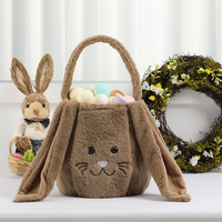 Vente en gros, décor de fête personnalisé, seaux à œufs, sacs de lapin en peluche de Sublimation, paniers de pâques Super doux