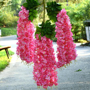 Fleurs artificielles en soie glycine blanche en gros, best-seller, fleurs suspendues pour la maison, les mariages, les remises de diplômes ou la fête des mères - Product Image 2