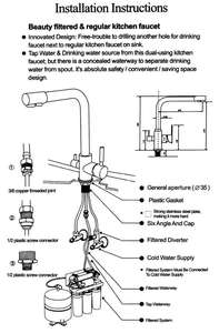 Einhand-Küchenarmatur für Kalt- und Warmwasser, Europäischer Stil, Gold, 3-Wege-Küchenarmatur - Product Image 6