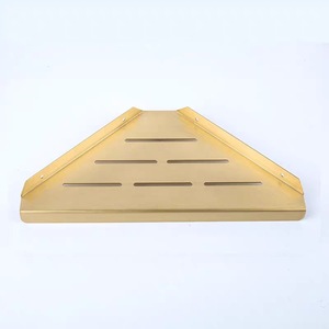 Estante de Esquina de Latón para Pared, Estante de Almacenamiento Triangular para Baño, Diseño Escandinavo, Estante de Metal Resistente - Product Image 1