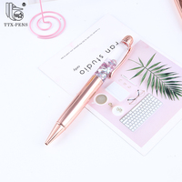 TTX stylos à bille de sport Logo personnalisé nouveau Design or Rose feuille liquide flottant bricolage stylos à paillettes pour la Promotion de cadeaux