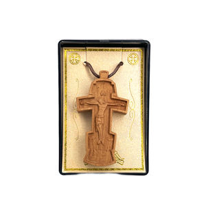 Buatan tangan ramah lingkungan potong Laser Modern ortodoks kayu liontin salib-hadiah untuk dekorasi rumah - Product Image 1