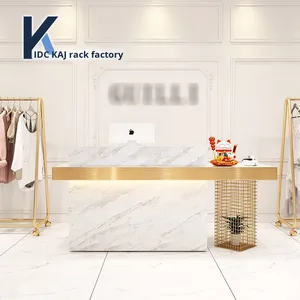 Quầy lễ tân quầy trưng bày giá làm đẹp quầy dịch vụ thẩm mỹ viện hiện đại đơn giản bàn tiếp tân gỗ sơn mài quầy thu ngân cho công ty - Product Image 3