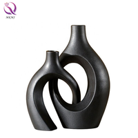 Vase en céramique nordique ensemble de deux pièces Vase à fleurs créatif chandelier ornements décoration intérieure de la maison Vases de table