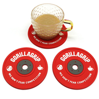 Sous-verre en PVC 3D imperméable, modèle mini-plaque de poids, sous-verre personnalisé en caoutchouc souple, sous-verre à bière, sous-verre à thé