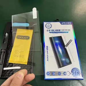 Nieuwe Uv Glas Esd Anti Statische Nano Vloeistof 3d Gebogen Gehard Glas Voor Samsung S22 S21 S20 S24 Ultra Screen Protector Voor S10 5G