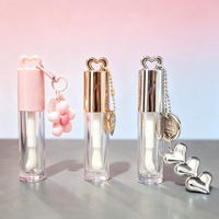 HEXUE 4.5ml Emballage de tube de gloss à lèvres personnalisé type 'Love' en plastique cosmétique, avec emballage sous-flacon pour correcteur et gloss liquide effet boue, et porte-clés
