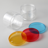 En stock – Vente en gros – Pot en plastique PET blanc transparent avec couvercle à vis et large ouverture pour bonbons, aliments, thé parfumé, sucre, gelée, gâteaux
