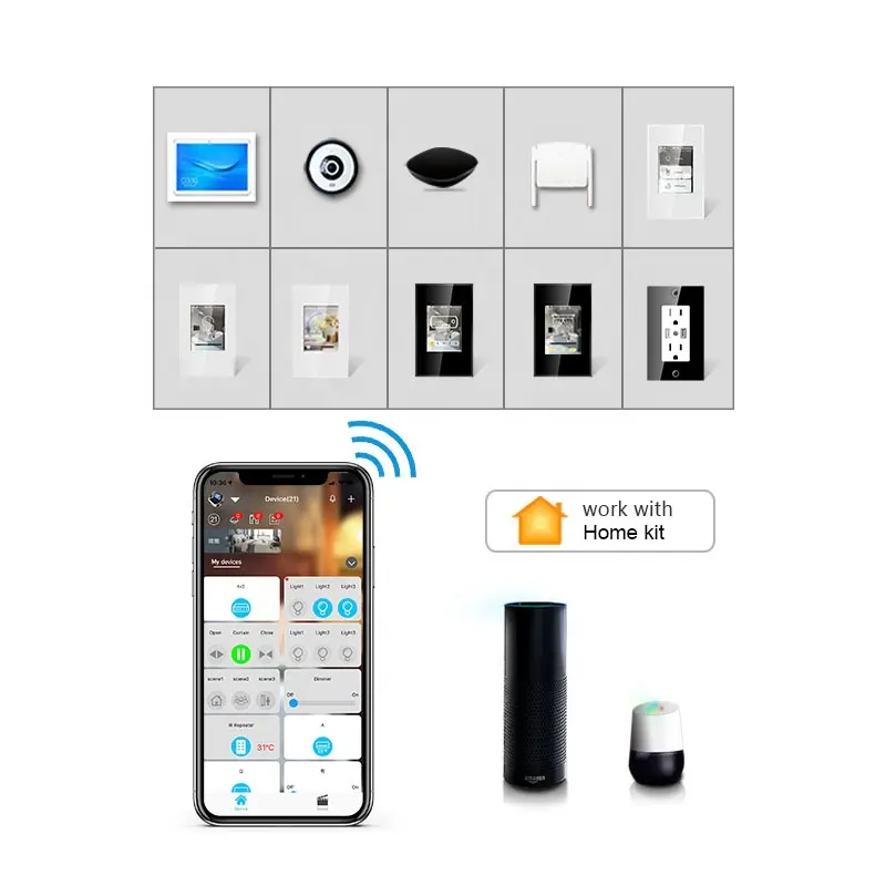 Lanbon US EU UK completed smart home system automation L8 wifi Tuya smart switch wifi mesh home kit wifi wall switch google home