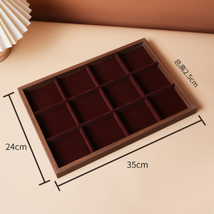 Bán buôn tùy chỉnh sang trọng da nâu của phụ nữ chất lượng cao đồ trang sức tổ chức khay Stackable hiển thị cho Nhẫn hộp đồ trang sức - Product Image 3