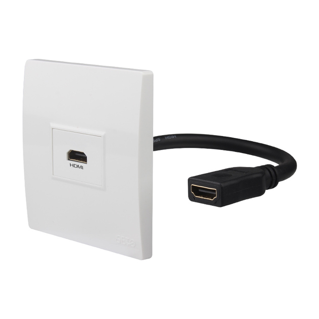 SETO Dual HDTV Multimedia Panel 2.0 Version PC Material Certified Extension Cable Socket with 3-Year Warranty