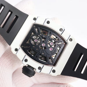 Reloj de Pulsera de Fibra de Carbono Ultraligero para Hombre, Negro y Blanco, con Superficie de Zafiro y Correa de Goma, para Viajes Diarios y Sesiones de Gimnasio - Product Image 5