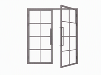 Porte en verre à isolation thermique intérieure en acier sur mesure pour villas modernes, ouverture à gauche, forgée