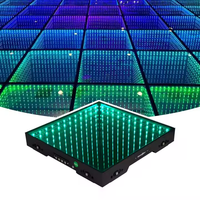 MJ 3d miroir infini carreaux de piste de danse panneau de verre dmx boîte de nuit rgb lumière led piste de danse magnétique pour fête de mariage