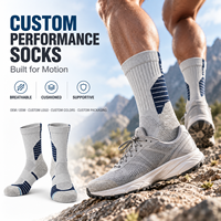 Chaussettes de course Marathon en coton Coolmax tricotées anti-ampoules avec soutien de la voûte plantaire, échantillon gratuit, lettres personnalisables