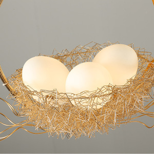 Lustre de restaurant nordique à trois têtes, luxe léger, même style que Douyins Small Birds Nest, salon et chambre à coucher - Product Image 4