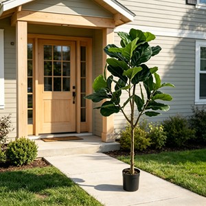 Fiddle Leaf Fig Artificial <b>Plant</b> High Simulation Leaves Indoor Floor Decor Single-piece Package <b>Plastic</b> Material - Product Image 5