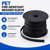 Manchon tressé en PET ignifuge, résistant à l'abrasion, flexible, prix usine, pour la protection des câbles électriques des équipements d'automatisation