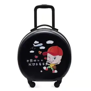 Maleta infantil redonda con diseño de dibujos animados, maleta con ruedas universales, equipaje de mano para bebés, admite personalización OEM - Product Image 5