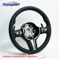 Volant en cuir et fibre de carbone, design sportif de course, ajustement personnalisé pour M3 M4 M5 M6