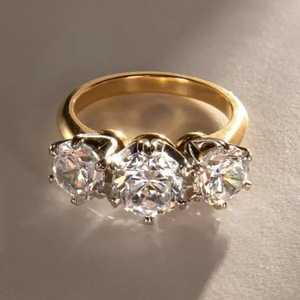 Anello Elegante a Sei Punte Bicolore con Design Rotondo per Donne - Product Image 4