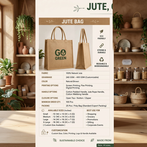 Indian Manufactured 100% Natural Jute Fashion Reusable Tote Carry Bag for Women Shopping and Daily Use Available for Sale - Product Image 4