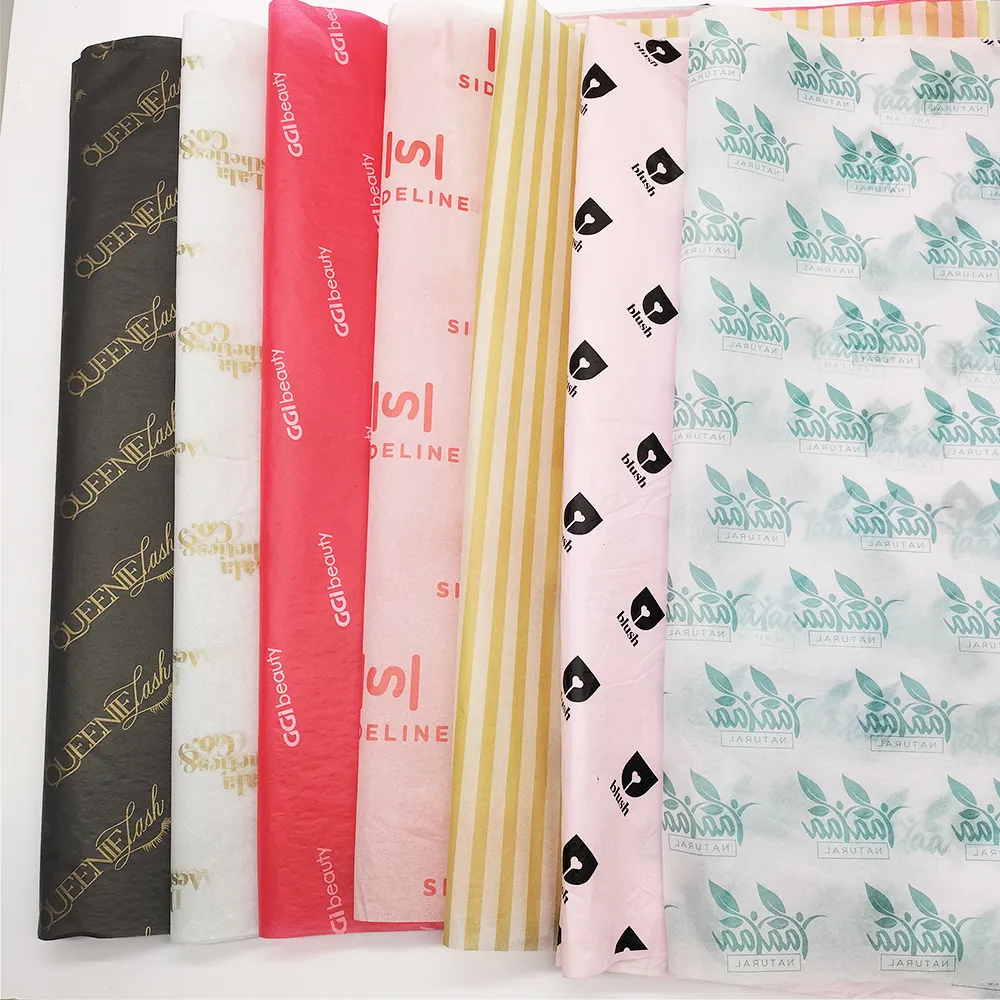Eco Friendly Custom Clothes Wrapping Paper Branded White Black Tissue Paper For Packaging Wrapping Gift