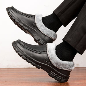 <span class=keywords><strong>Chaussons</strong></span> d'intérieur et d'extérieur à enfiler doublés <span class=keywords><strong>de</strong></span> peluche en mousse à mémoire <span class=keywords><strong>de</strong></span> forme pour hommes - Product Image 2