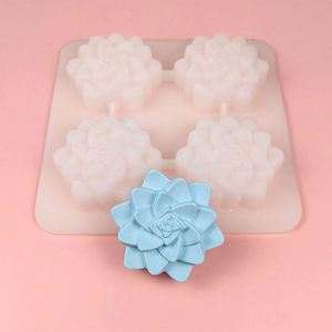 4 Cavities Flowers Silicone <b>Molds</b> DIY Chocolate Soap Fondant <b>Candle</b> <b>Mold</b> - Product Image 4