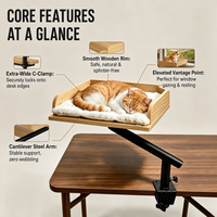 Nouveau lit pour chat en bois, style pince de table, produit pour animaux de compagnie, support de table pour chat, lit pour chat domestique