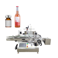 Machine d'étiquetage semi-automatique électrique de bureau PLC pour bouteilles plates et carrées, idéale pour les bouteilles de bière, de vin, de jus et les pots cosmétiques en verre