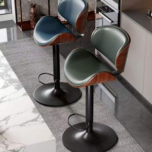 Tabouret haut pivotant en cuir de luxe moderne, adapté aux bars, aux cuisines et aux restaurants - Product Image 4