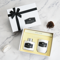 Ensemble de bougies diffuseur d'aromathérapie roseau de haute qualité personnalisable de luxe FRHY vente en gros boîte-cadeau de vacances pour des vacances personnalisées