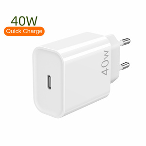 Livraison gratuite articles EU pin <span class=keywords><strong>double</strong></span> USB-C PD 40W GaN <span class=keywords><strong>chargeur</strong></span> rapide <span class=keywords><strong>chargeur</strong></span> pour <span class=keywords><strong>iPhone</strong></span> 16 15 14 OTP Protection PC - Product Image 1