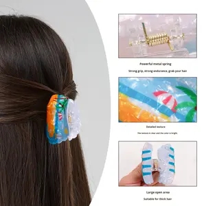 Goreisi กิ๊บหนีบ<span class=keywords><strong>ผม</strong></span>รูปเปลือกหอยพลาสติกสำหรับฤดูร้อนชายหาดมหาสมุทรฮาวายของผู้หญิงสไตล์ยุโรป-อเมริกัน - Product Image 2