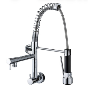 Robinet de cuisine <span class=keywords><strong>gourmet</strong></span> mural chromé, eau froide, flexible, durable, argenté, avec logo personnalisé - Product Image 1