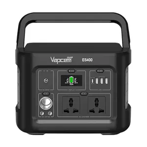 Vapcell ES400-400w 18V 22400毫安交流储能室外电源便携式锂发电机，带发光二极管照明