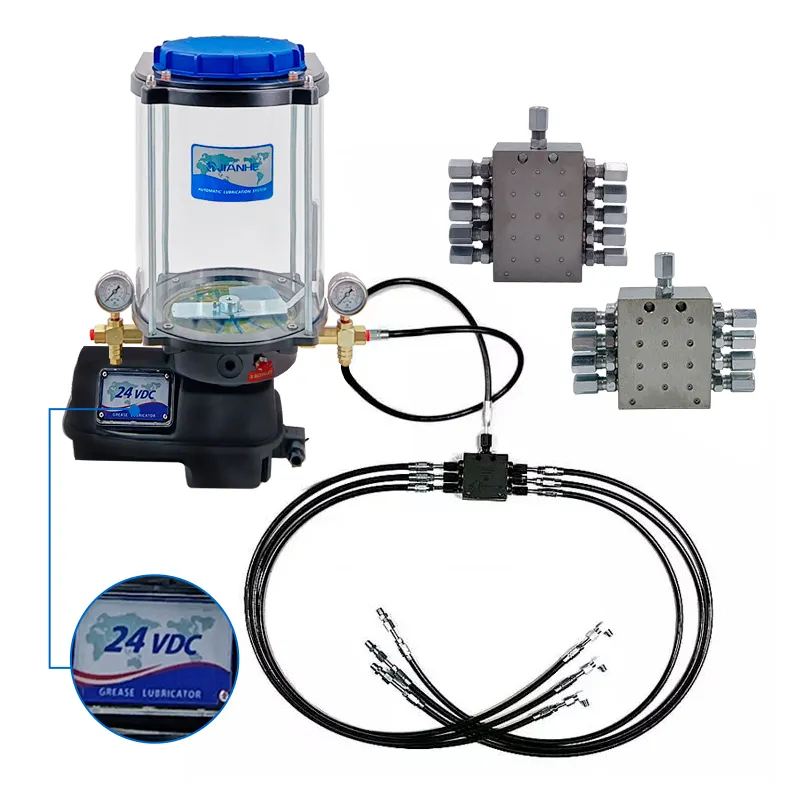 Système de lubrification automatique à la graisse, pompe électrique 24V, pompe de lubrification à la graisse, pompe de lubrification centrale