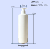 Botol Sampo PE 500ml Bentuk Bulat Ramping dengan Pompa Lotion untuk Kemasan Perawatan Tubuh, Warna Kustom OEM, Promo Hot Sale